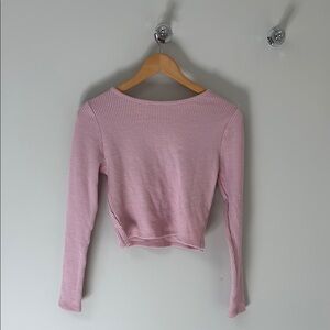 PacSun Pink Cropped Long Sleeve Hoodie